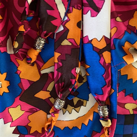 Plenty by Tracy Reese Anthropologie Silk Floral Tie Waist Top - XS - Picture 9 of 10